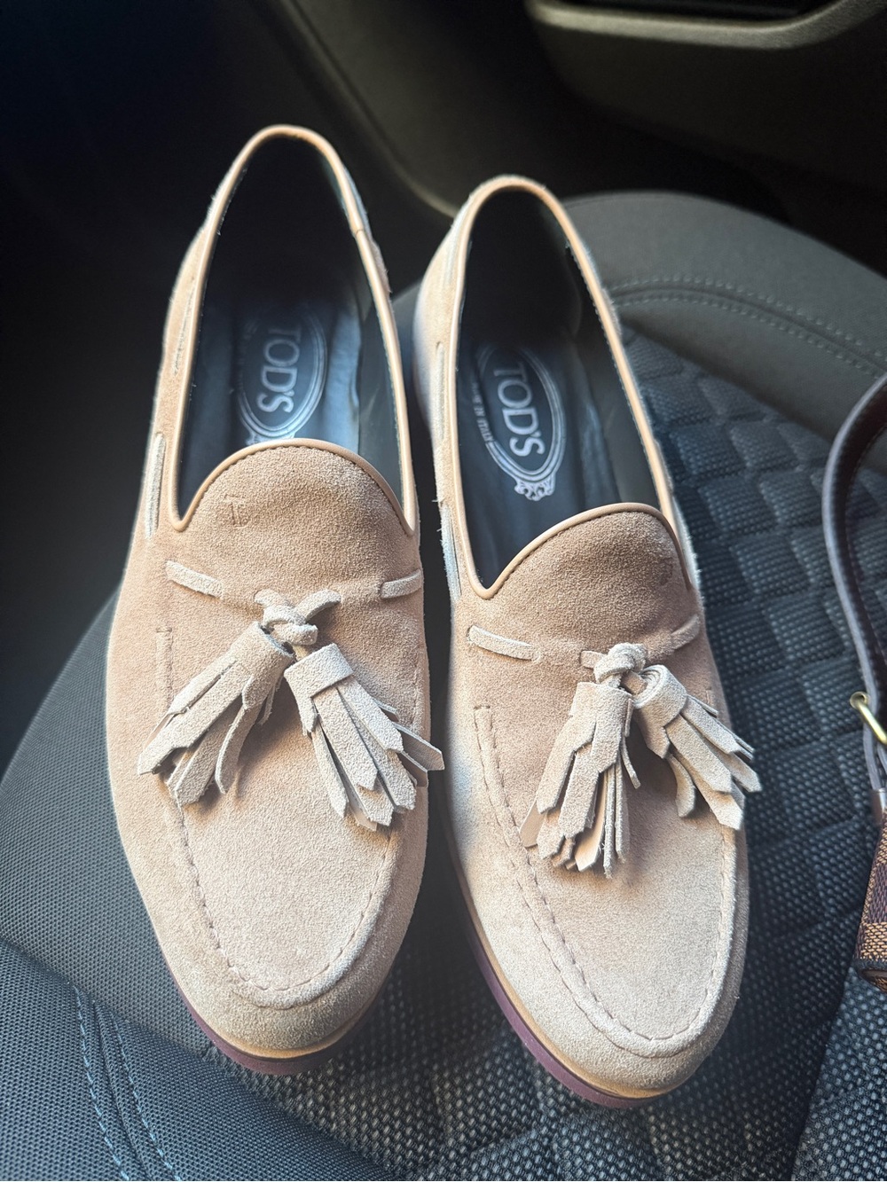 Tod's Tan Suede Tassel Loafers for Women Size 39.5
